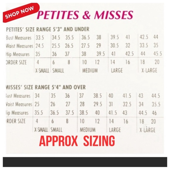 📣 SIZE STYLE FIT CHARTS FOR ONLINE SHOPPING (1 of 2) - Picture 12 of 16